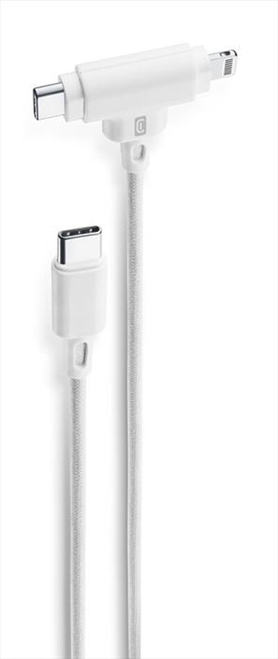 CELLULARLINE - Cavo USB-C con doppio connettore USBDATADUALPIN1MW-Bianco