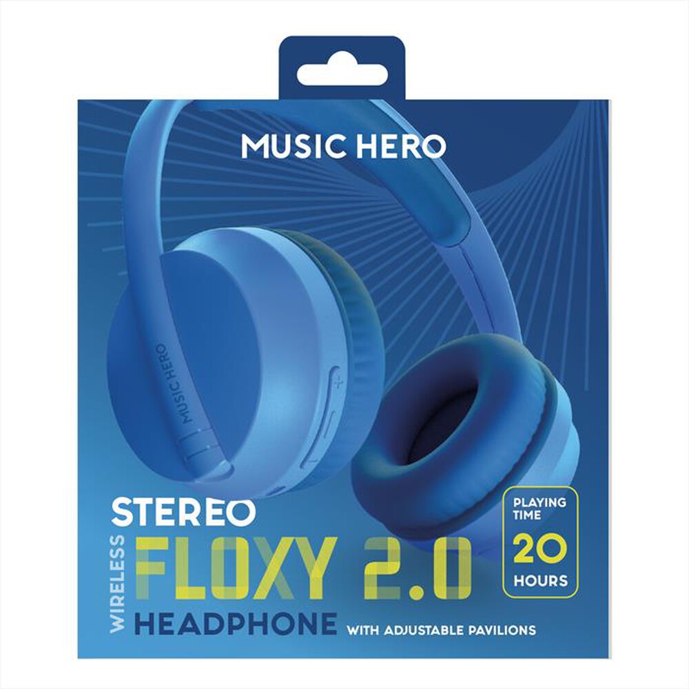 "MUSIC HERO - Cuffie wireless MHHEADFLICKBTB-Blu"