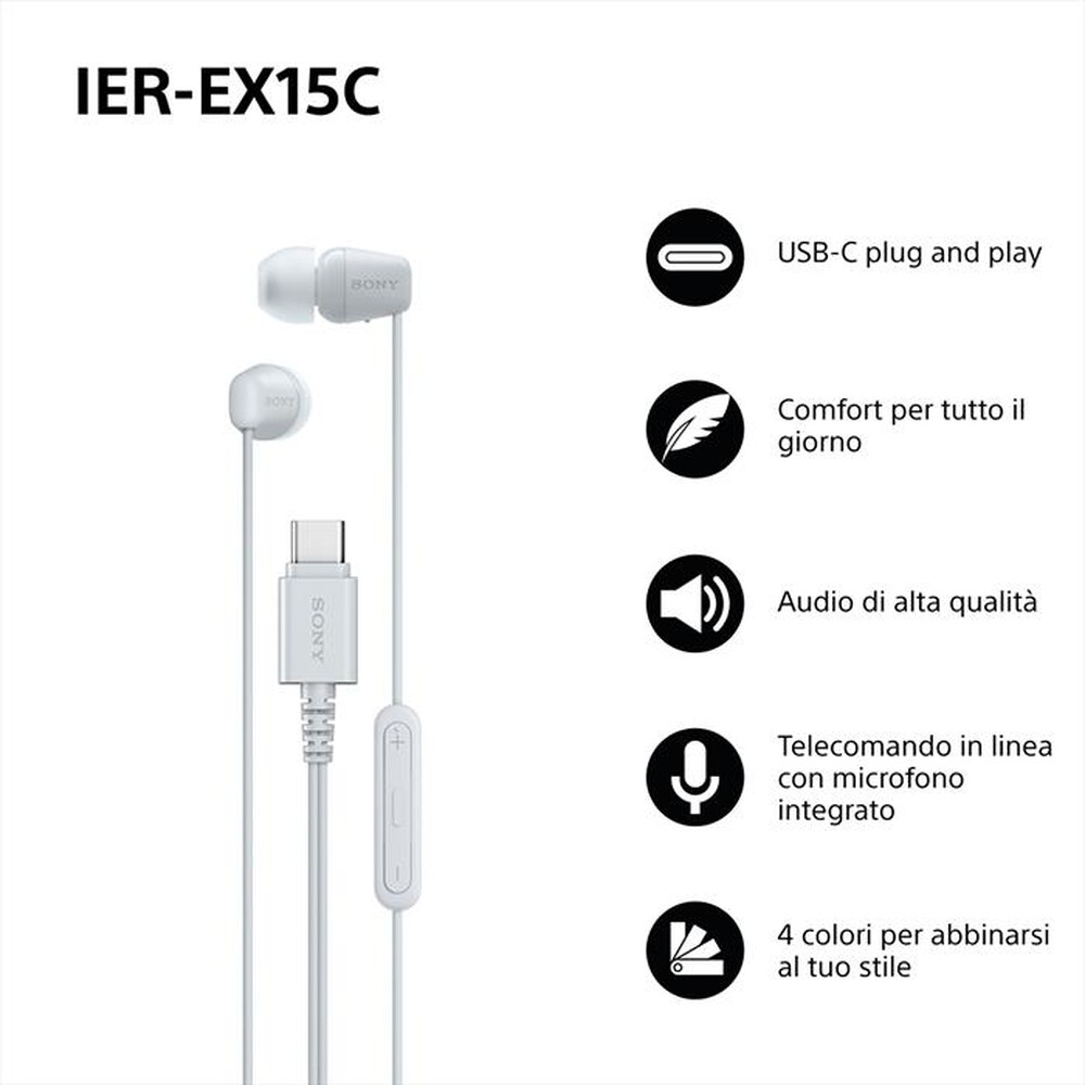 Immagine del prodotto SONY - Auricolari a cavo IEREX15CW.CE7-Bianco