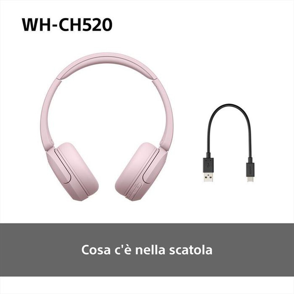 Immagine del prodotto SONY - Cuffie Bluetooth On ear WHCH520P.CE7-Rosa