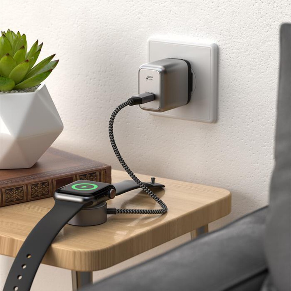 "SATECHI - CARICABATTERIE DA MURO USB-C GAN 30W-grigio"