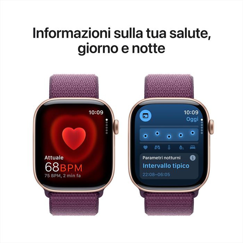 "APPLE - Watch Series 10 GPS 46mm Alluminio-Oro Rosa - Sport Loop Prugna"