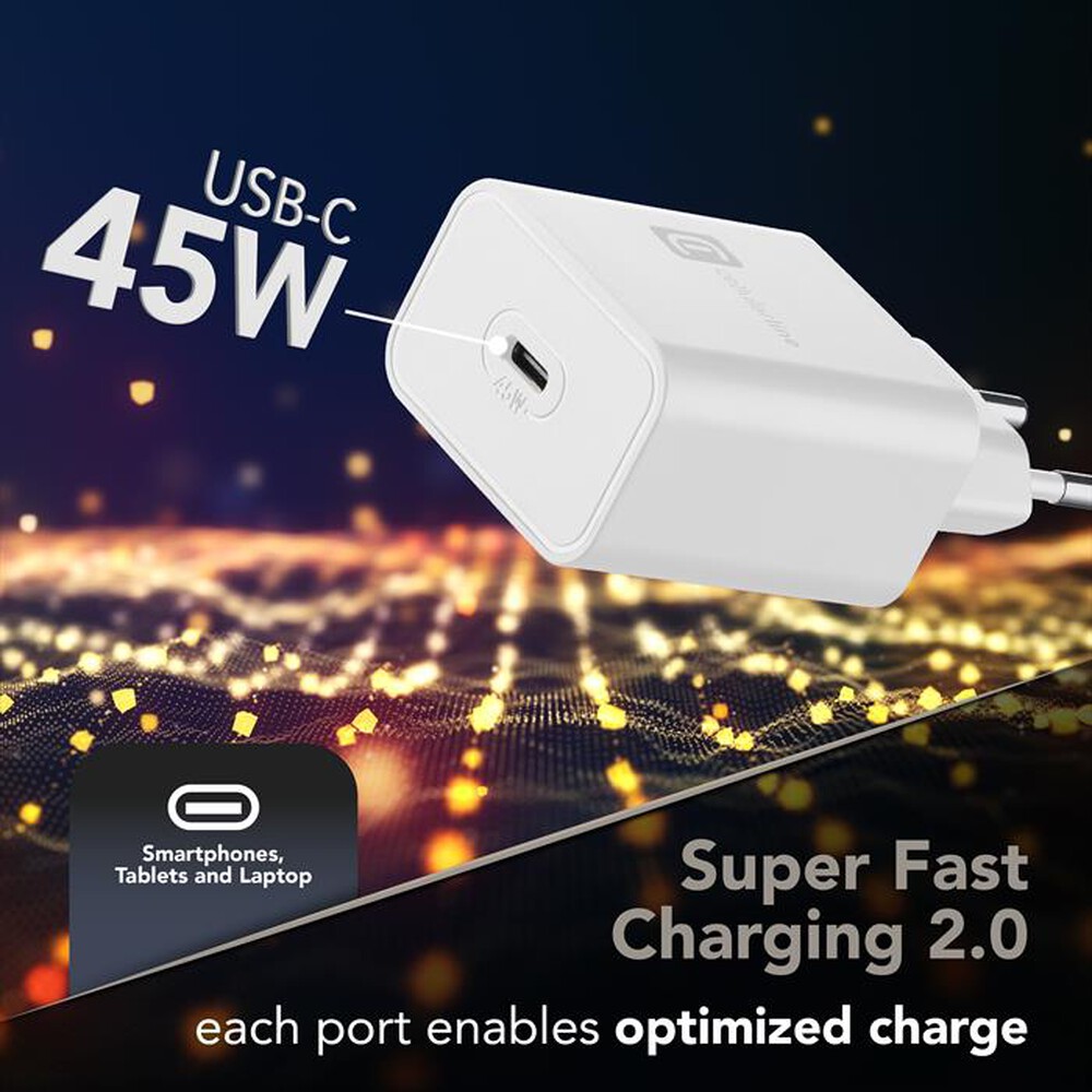 Immagine del prodotto CELLULARLINE - Caricabatterie da rete USB-C 45W-Bianco
