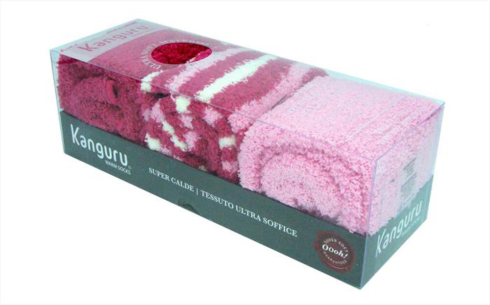 "KANGURU - Warm Socks Set of 3-Pink"