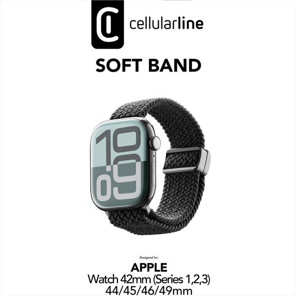 Immagine del prodotto CELLULARLINE - SOFT BAND - APPLE WATCH 42 (S.1-2-3)/44/45/46/49-Nero