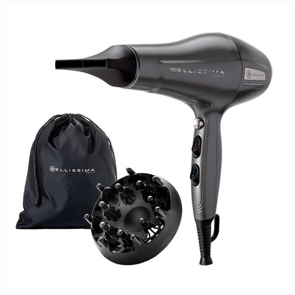 "BELLISSIMA IMETEC - Asciugacapelli ULTRA SPEED-Metallic Grey + Deep Silver"