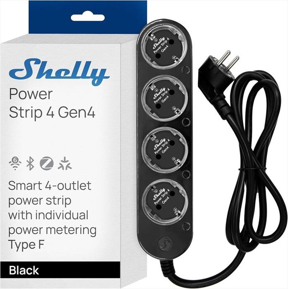 Immagine del prodotto SHELLY - Multipresa smart Matter POWER STRIP 4 GEN 4-NERO