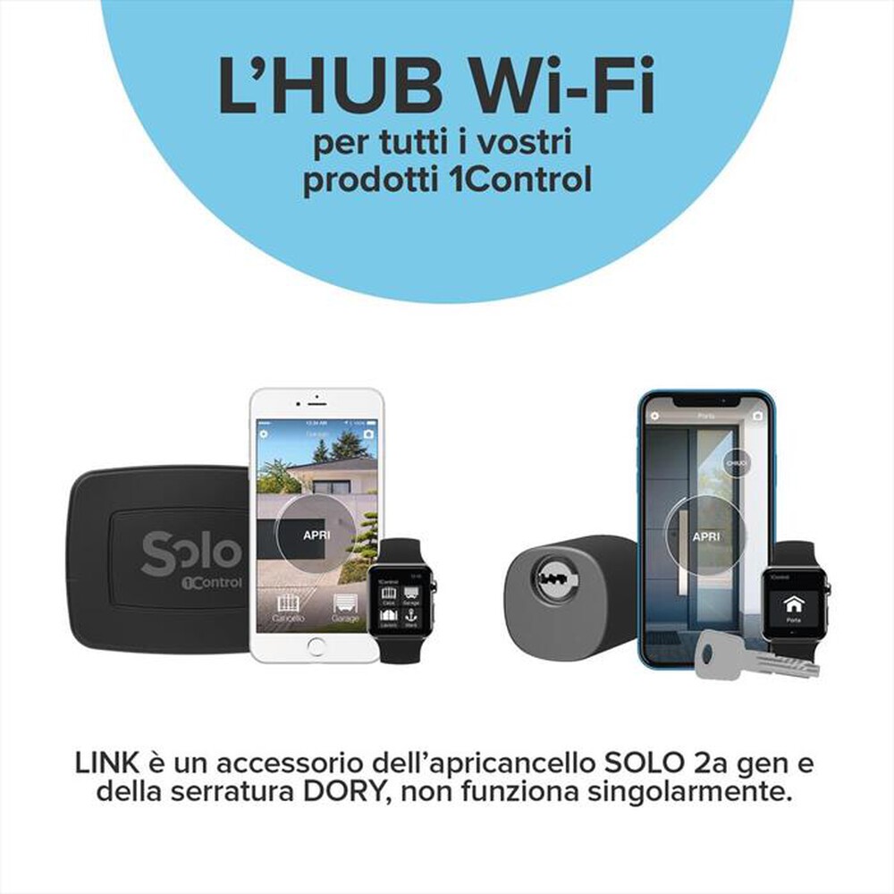 "1 CONTROL - Apricancello e controllo SOLO GEN 2+LINK-Black"