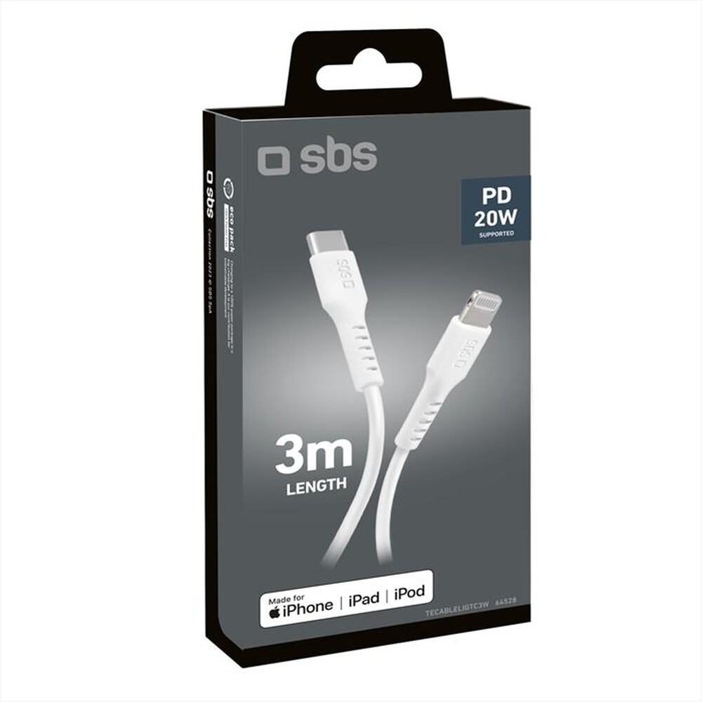 "SBS - Cavo Ligthning TECABLELIGTC3W-Bianco"
