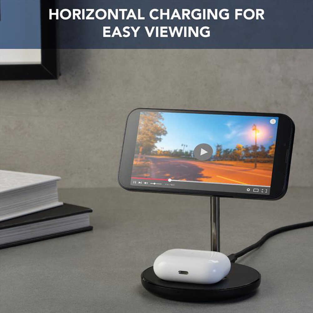 Immagine del prodotto CELLULARLINE - Supporto tavolo ricarica wireless MAGSF2IN1WIRK-Nero