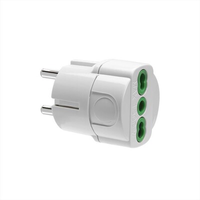 EKON - Adattatore spina italiana bipasso 16A a Schuko-Bianco
