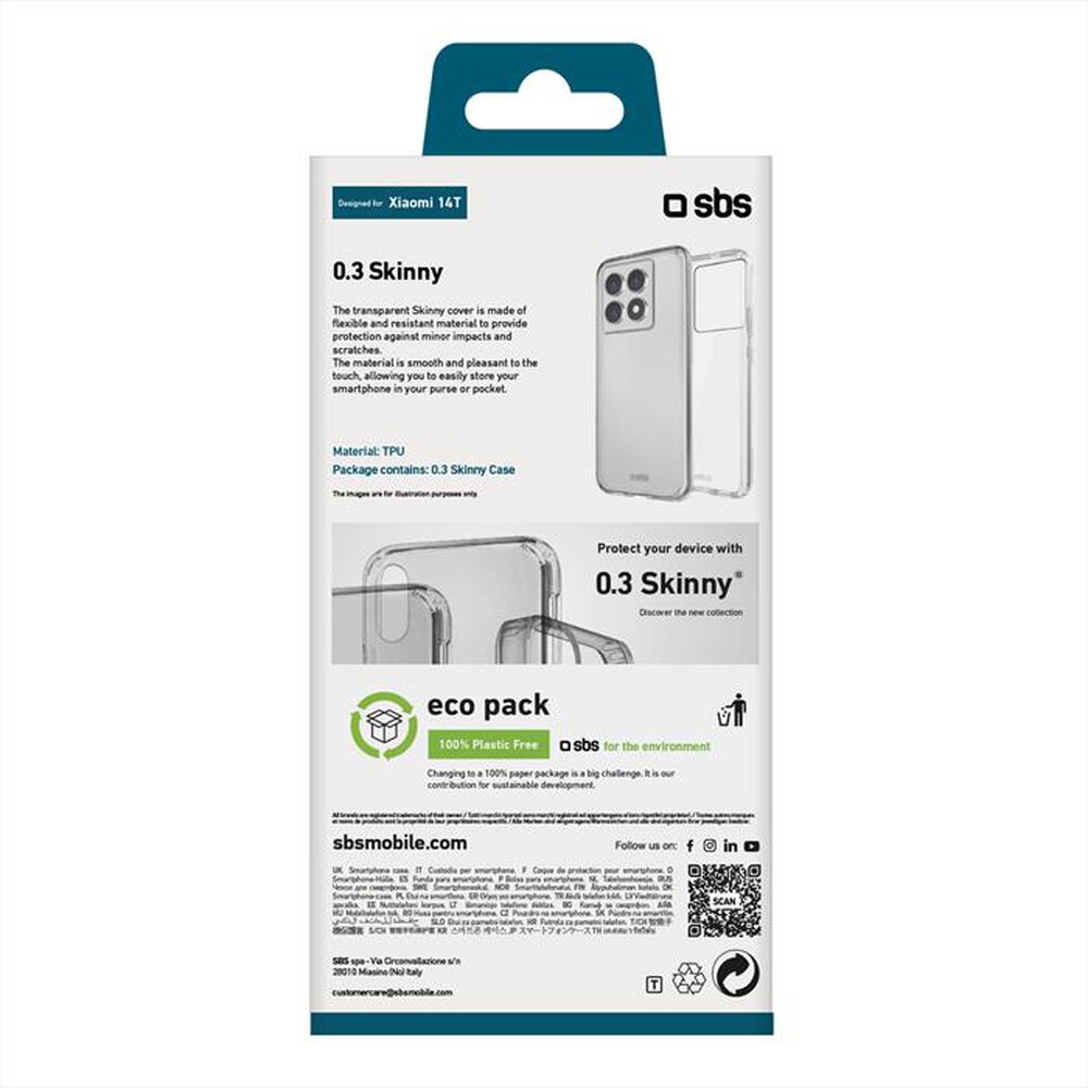 "SBS - COVER SKINNY XIAOMI 14T-Trasparente"