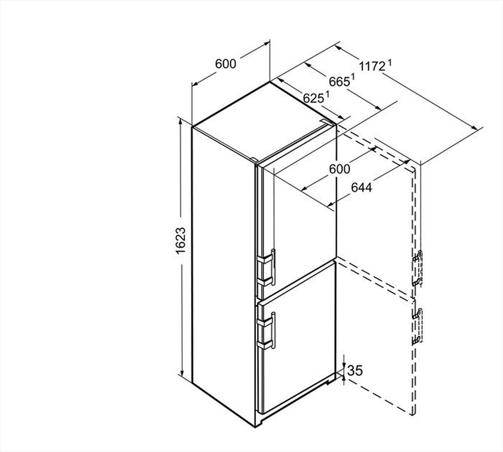 Immagine del prodotto LIEBHERR - Frigorifero combinato CNEF   3115-21 Classe E-acciaio/silver