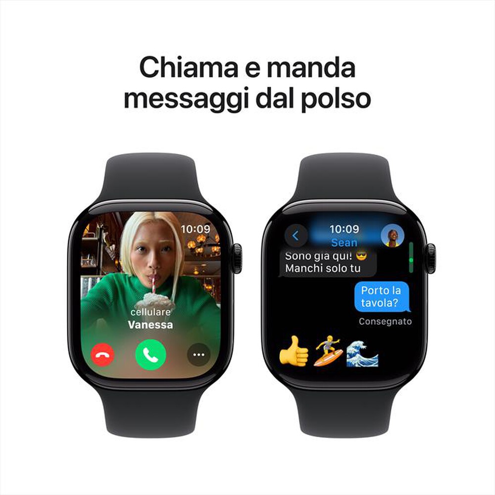"APPLE - Watch Series 10 GPS 46mm Alluminio-Jet Black Sport Band Nero S/M"