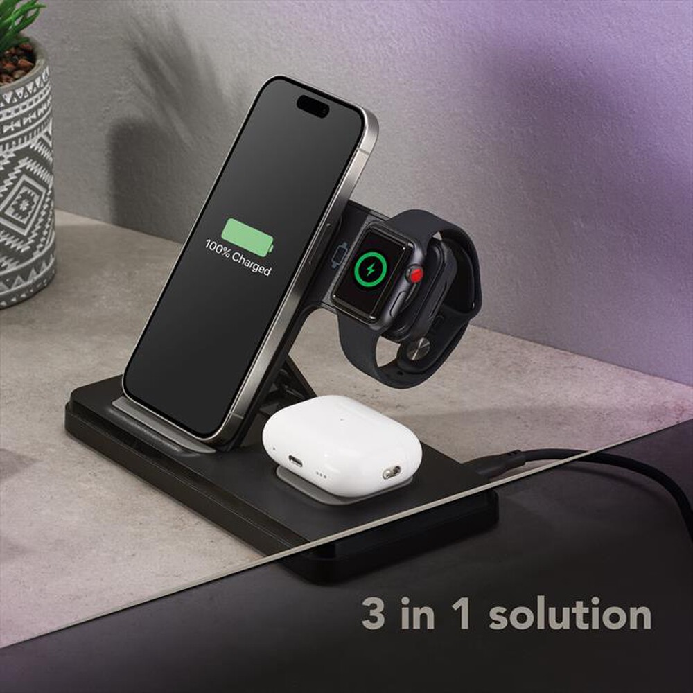 Immagine del prodotto CELLULARLINE - Triple Station 3 in 1 WIRESTAND3IN1FBK-Nero
