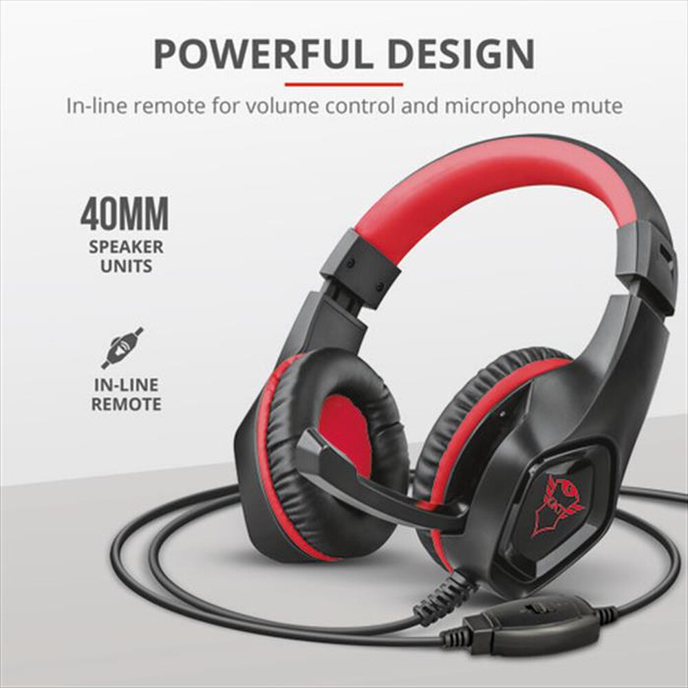 "TRUST - GXT404R RANA HEADSET SWITCH-Black/Red"