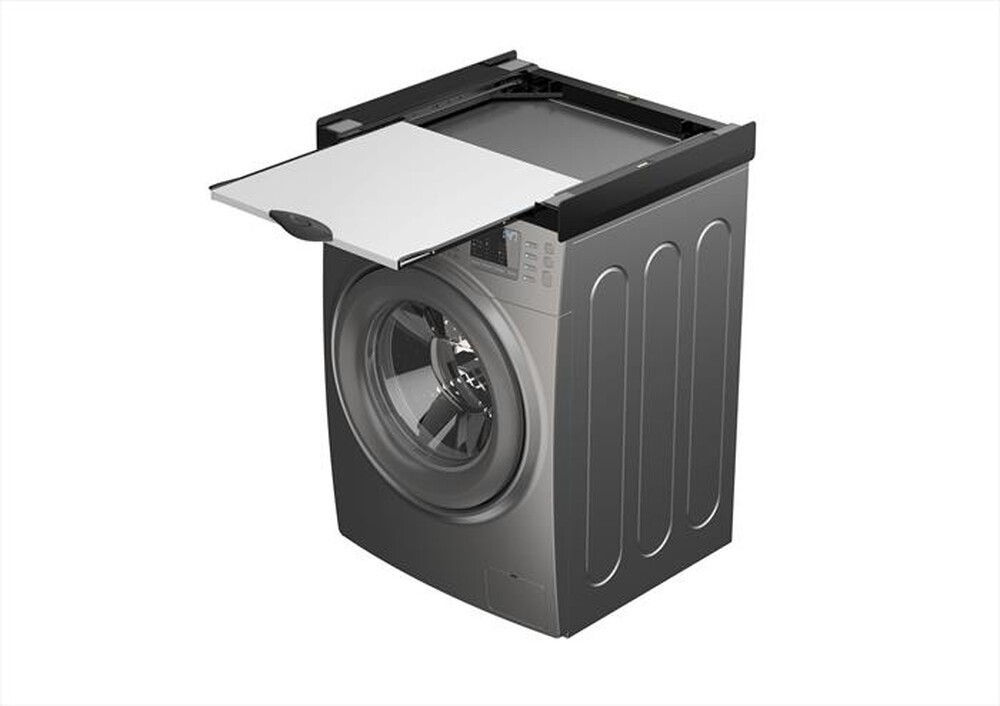 "MELICONI - Kit di sovrapposizione lavatrice TORRE DARK-Tecnopolimero Nero e legno gri"