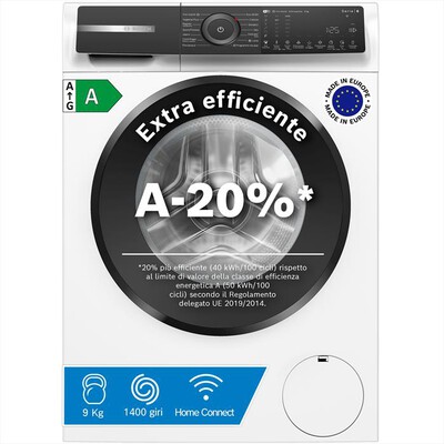 BOSCH - Lavatrice Serie 6 WGH24400IT 9Kg 1400g/m Classe A-BIANCA