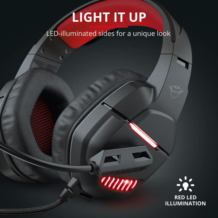 TRUST - GXT448 NIXXO ILLUMINATED HEADSET - Black/Red | Euronics