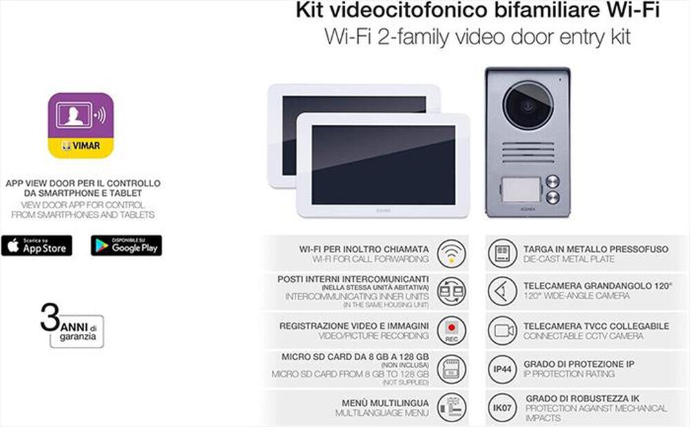 "VIMAR - KIT VIDEO 7IN WIFI 2F-Bianco"