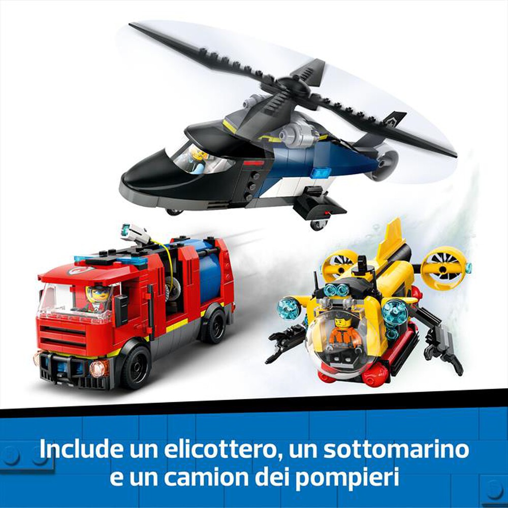 Immagine del prodotto LEGO - CITY Elicottero, autopompa e sottomarino 60462