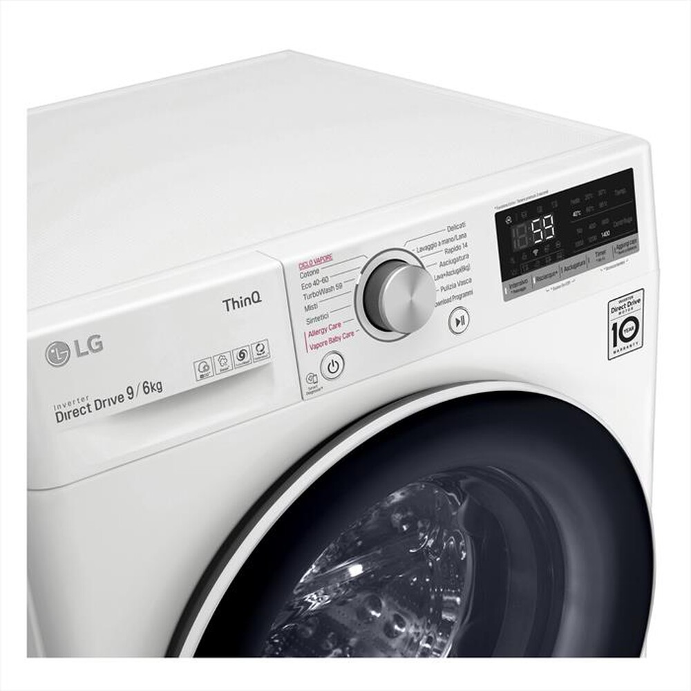 "LG - Lavasciuga F4DV509H0E 9/6 Kg Classe B-White"