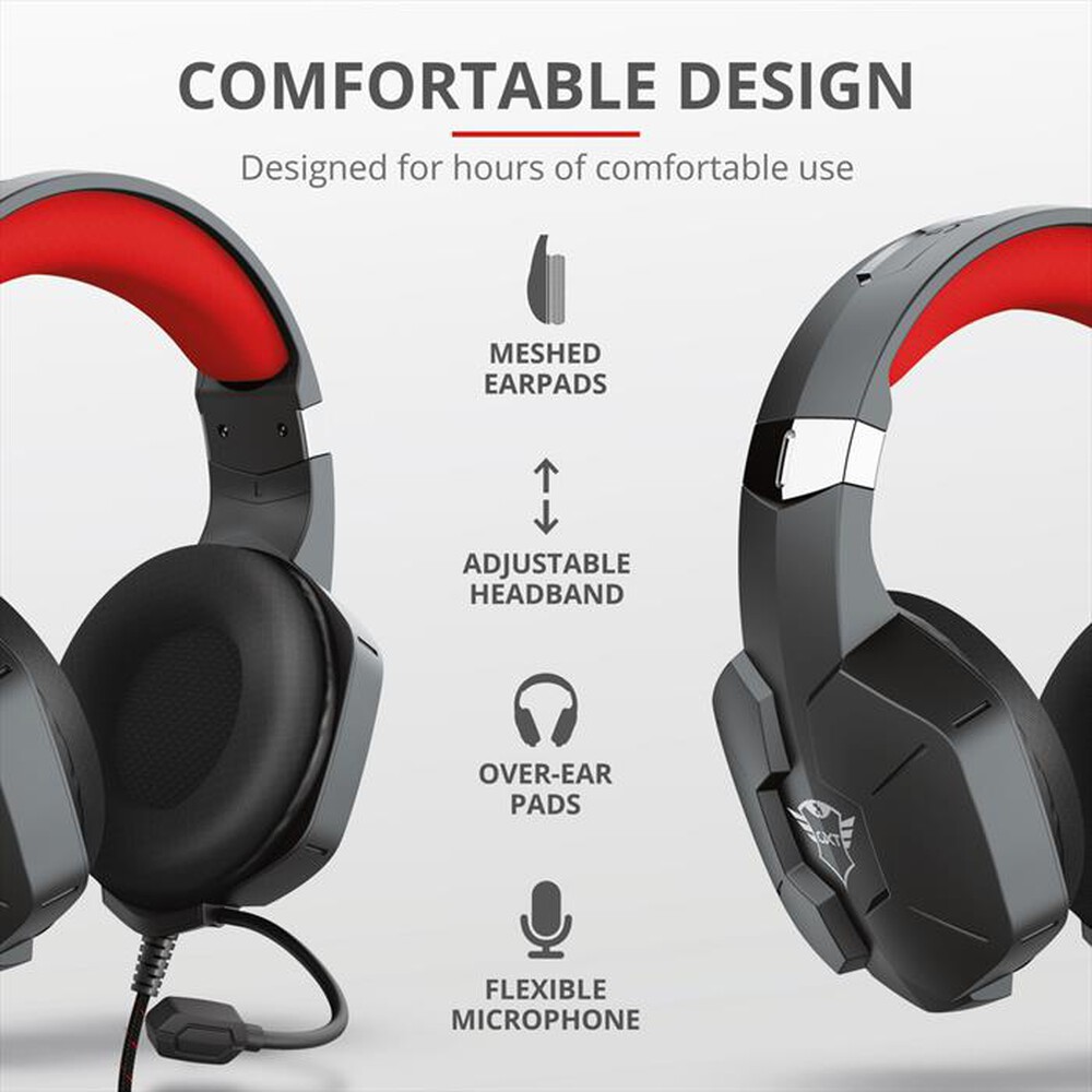 "TRUST - GXT323 CARUS HEADSET - Black/Red"