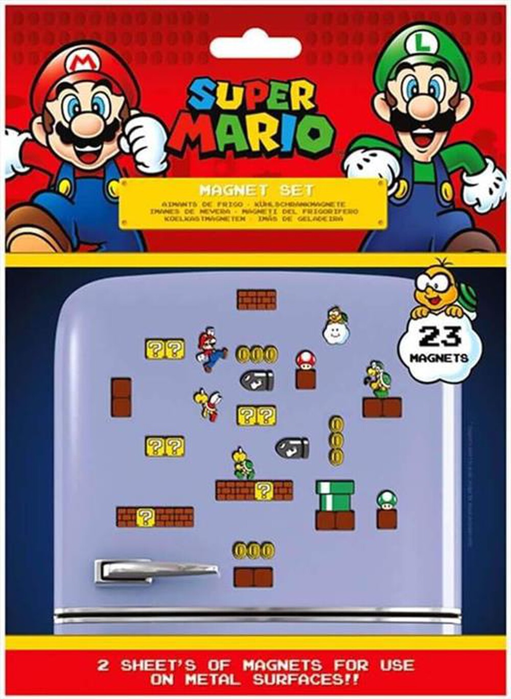 "PYRAMID - Super Mario - Set di 23 magneti-Multicolore"