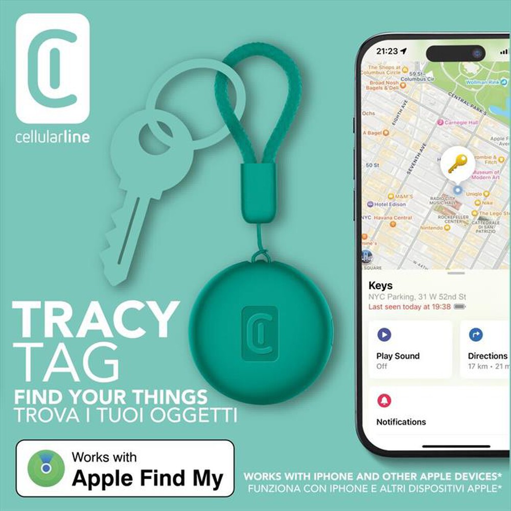 Immagine del prodotto CELLULARLINE - Trova oggetti Tracy Tag BTTRACYTAGG-Verde