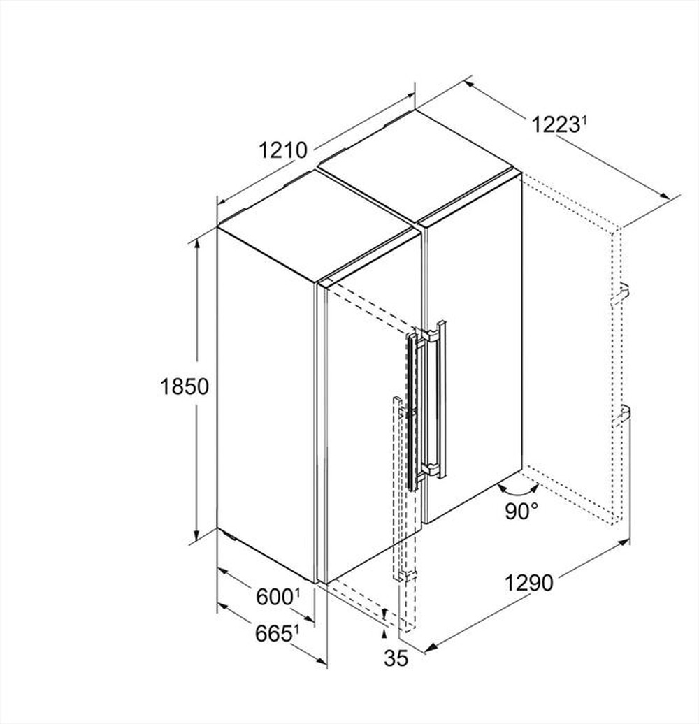 "LIEBHERR - Frigorifero side by side SBSES 8483-21 Classe D-Acciaio"