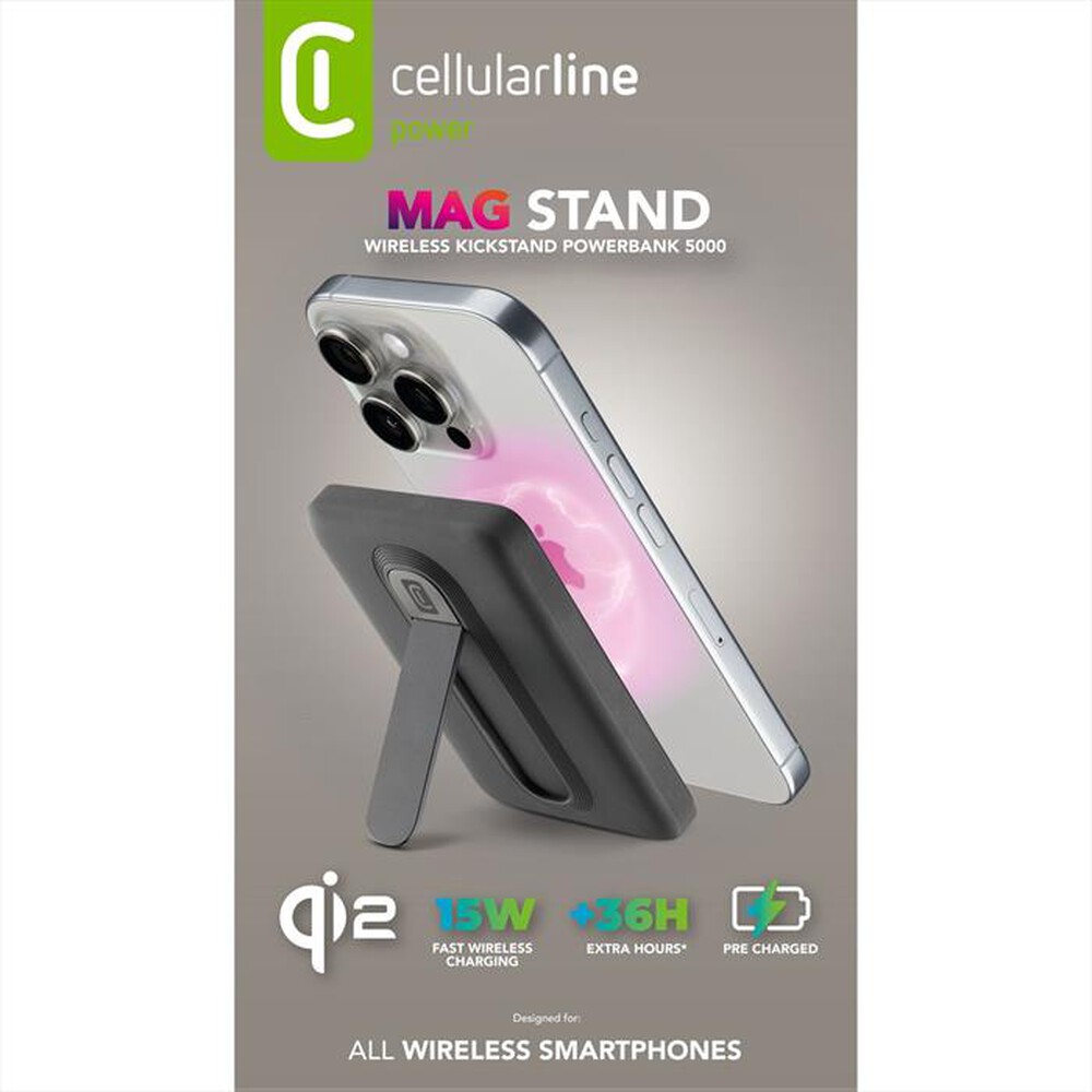 Immagine del prodotto CELLULARLINE - Powerbank 5000 mAh MAG 5000 QI2-Nero
