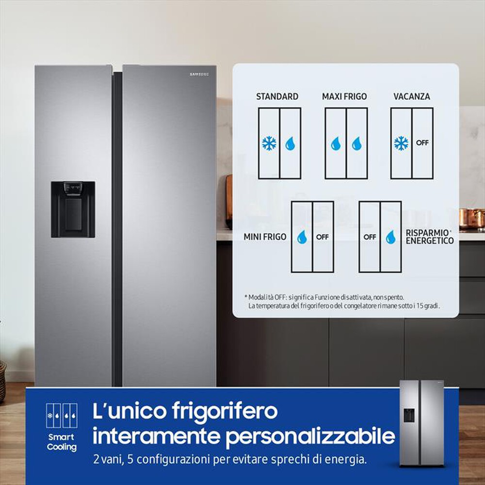 Immagine del prodotto SAMSUNG - Frigorifero side by side RS68A854CSL/EF Classe C-EZ Clean Steel
