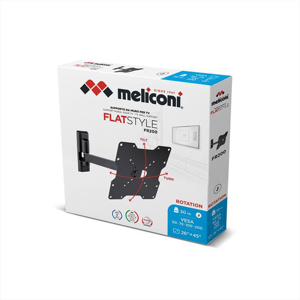 "MELICONI - Supporto TV FLATSTYLE FR 200 IT-Nero"