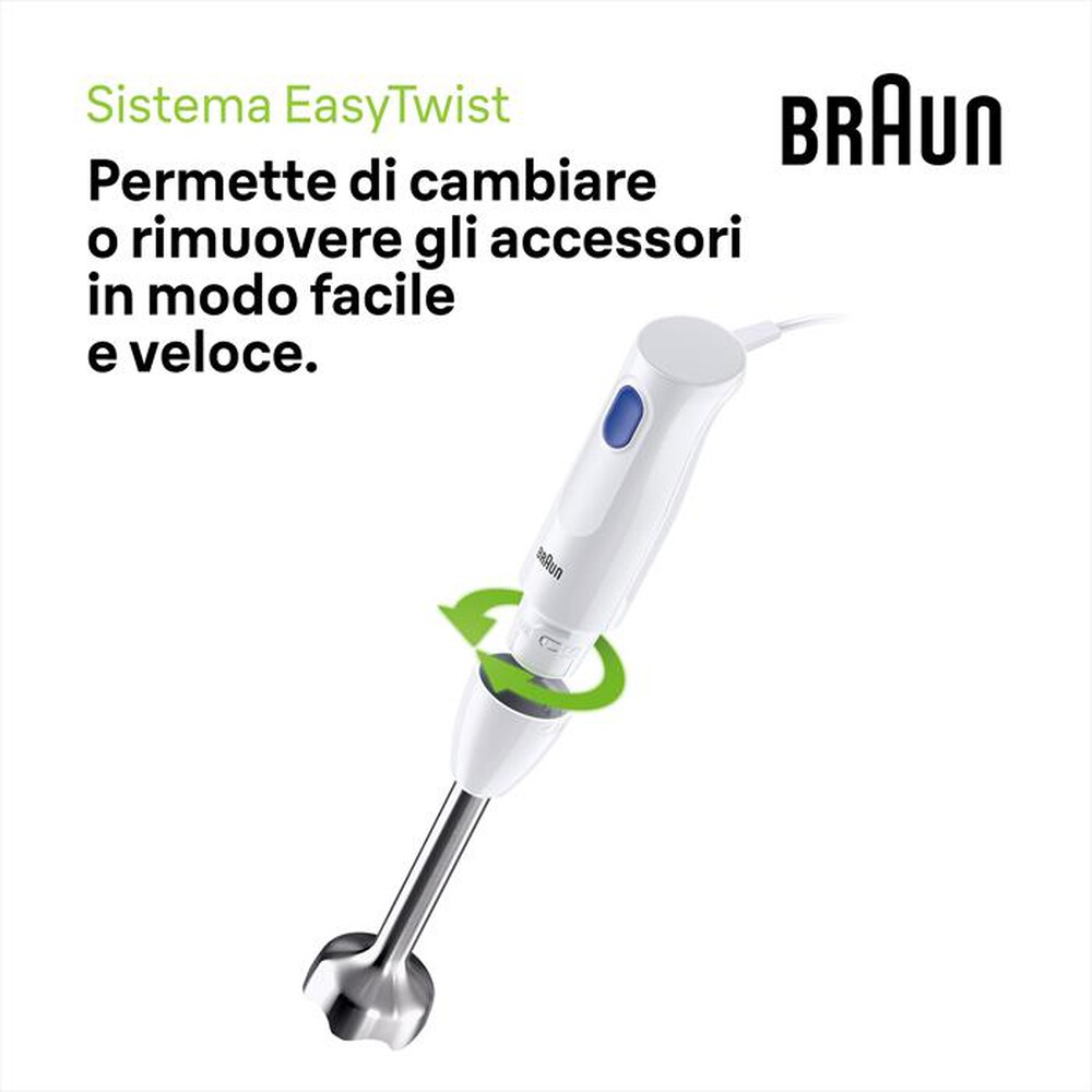 "BRAUN - Frullatore a immersione Minipimer MQ10.201M-Bianco"