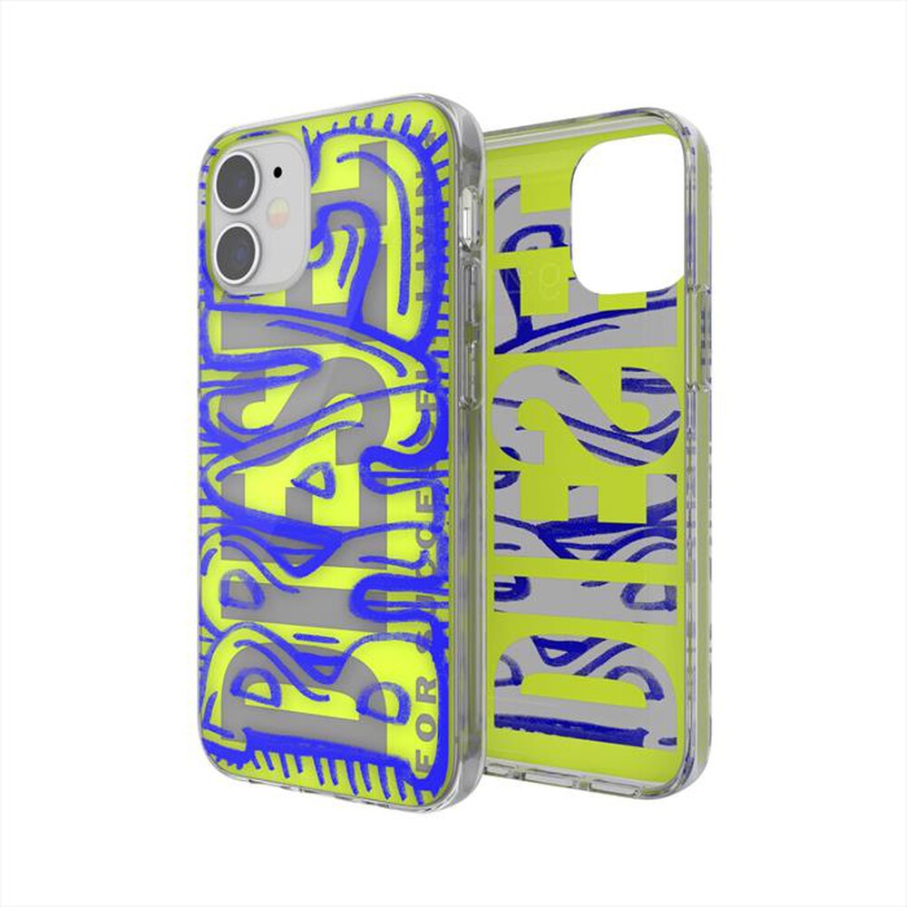 "DIESEL - 42564 DIESEL COVER IPHONE 12/ 12 PRO-Blu/Giallo"