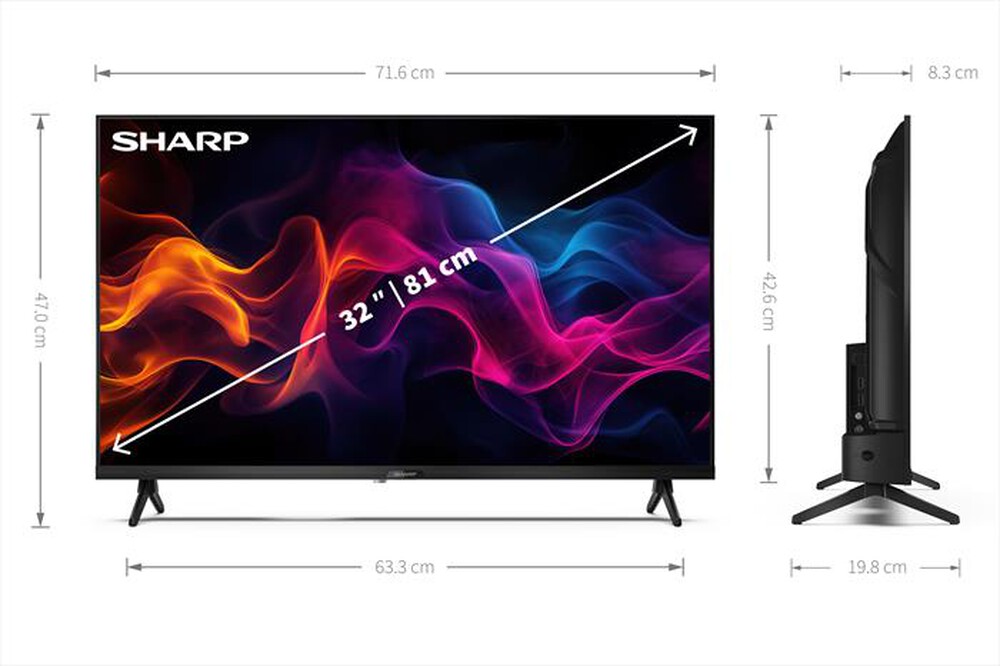 Immagine del prodotto SHARP - Smart TV Q-LED FHD 32" 32GF3265E-Nero