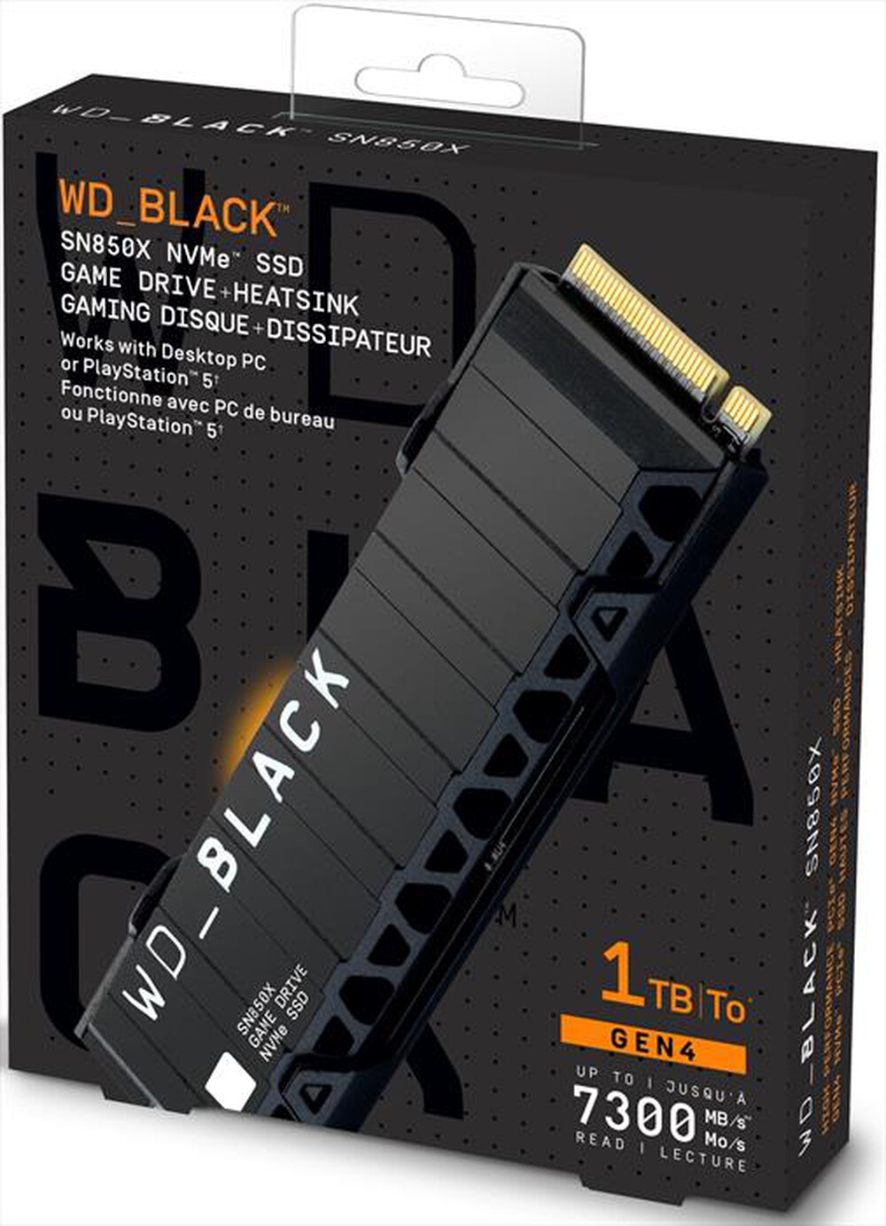 Immagine del prodotto WD - Hard disk interno SN850X +DISSIP 1TB-Nero