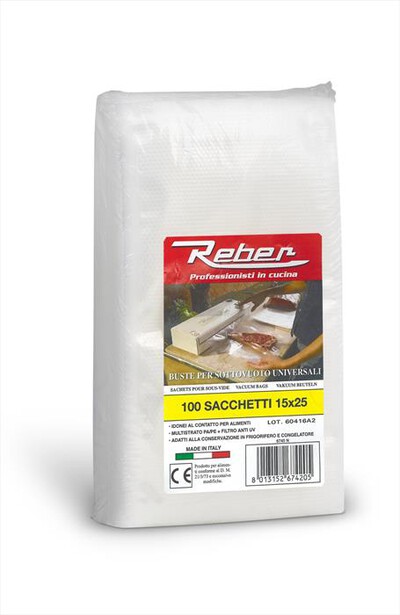 REBER - SACCHETTI SOTTOVUO 15X25-TRASPARENTE