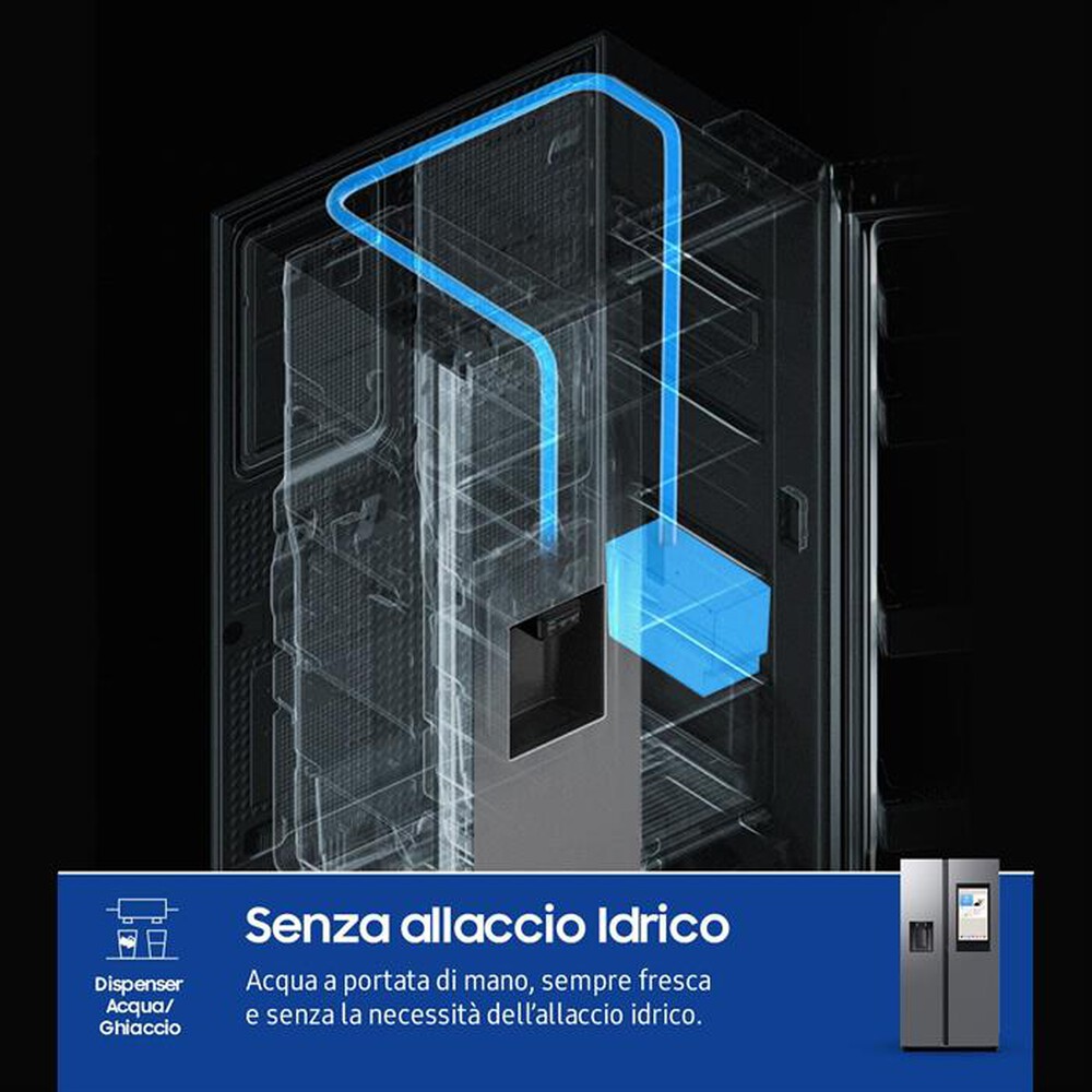 "SAMSUNG - Frigorifero side by side RS90F66BETEF Classe E-Inox Spazzolato"