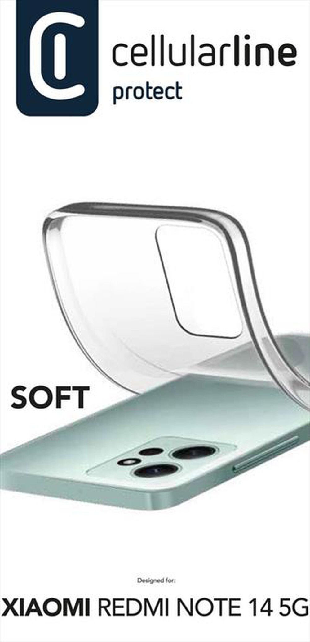 Immagine del prodotto CELLULARLINE - Cover in gomma morbida SOFT per Redmi Note 14 5G-Trasparente