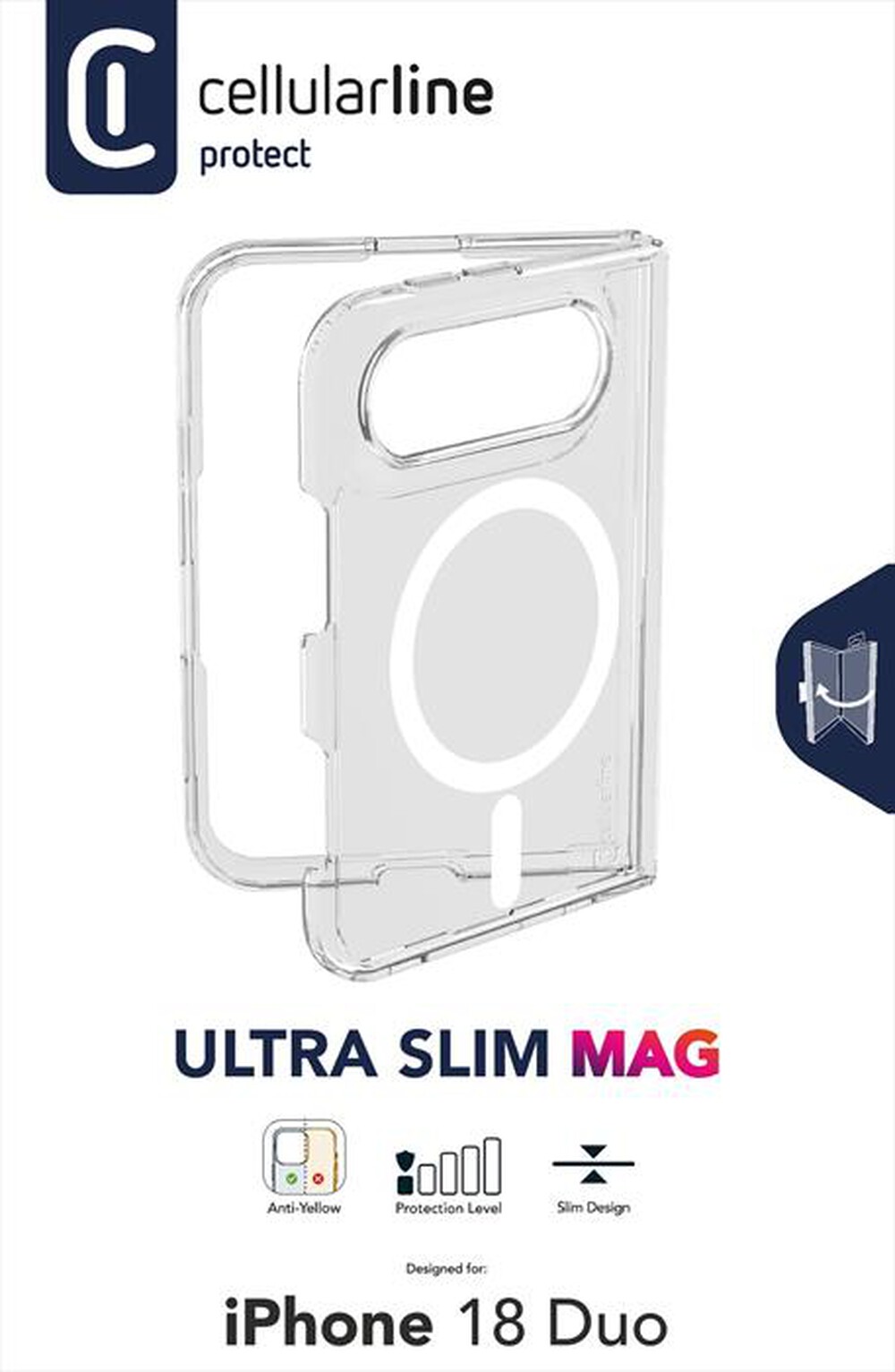 Immagine del prodotto CELLULARLINE - Cover ULTRA SLIM MAG per iPhone 18 Duo-Trasparente