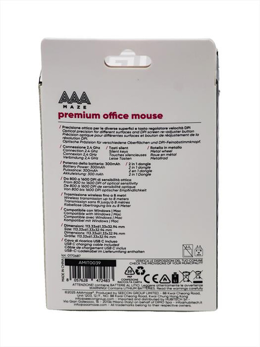 Immagine del prodotto AAAMAZE - MOUSE PREMIUM OFFICE SILENT WIRELESS-Nero