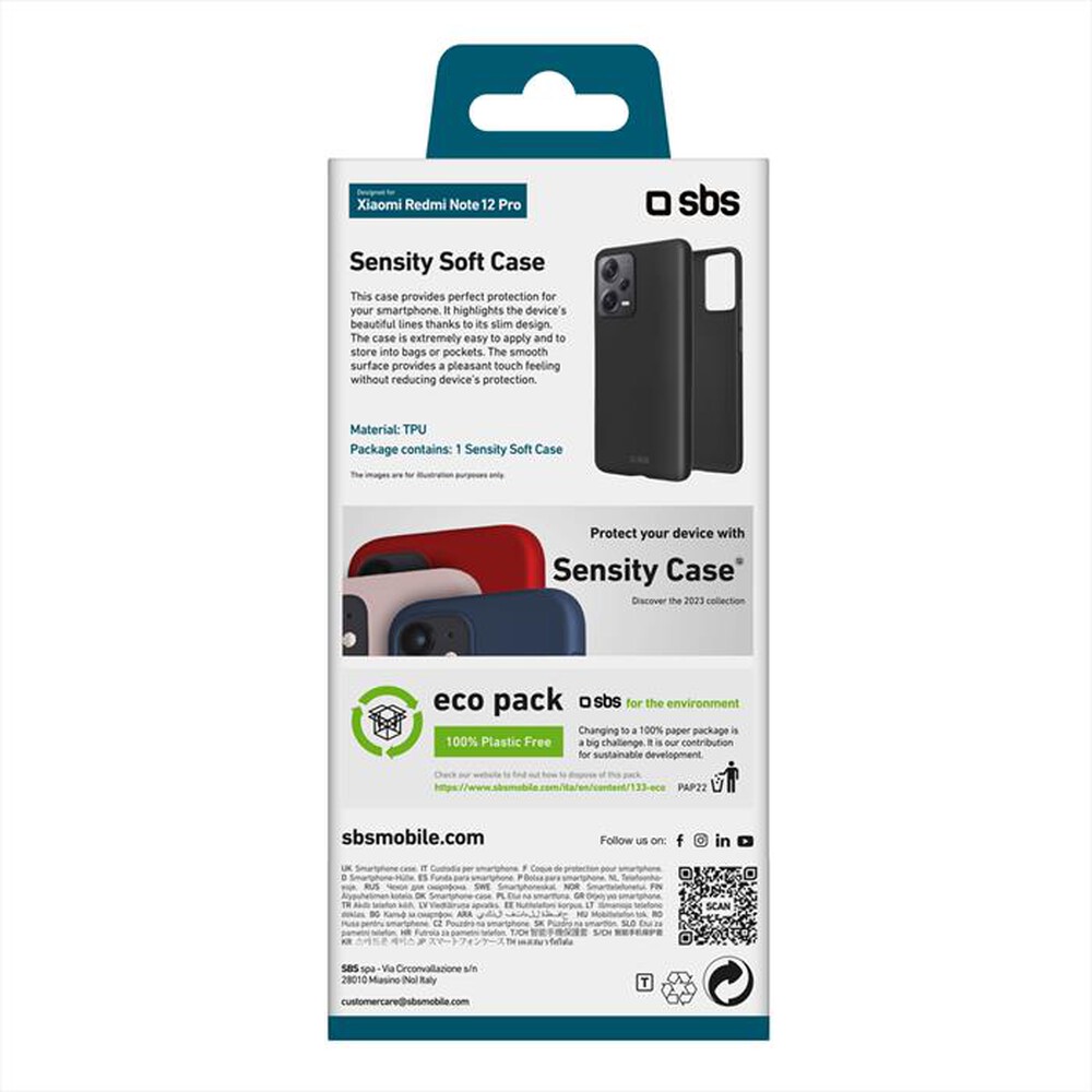 "SBS - Cover TESENSXIRNO12PK Xiaomi Redmi Note 12 Pro-Nero"