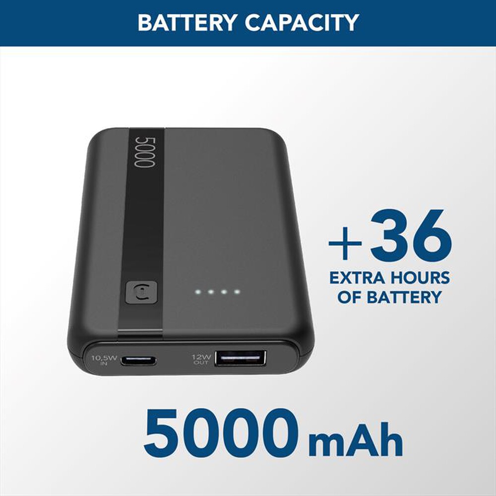 Immagine del prodotto CELLULARLINE - Powerbank PBENTRY5000K-Nero