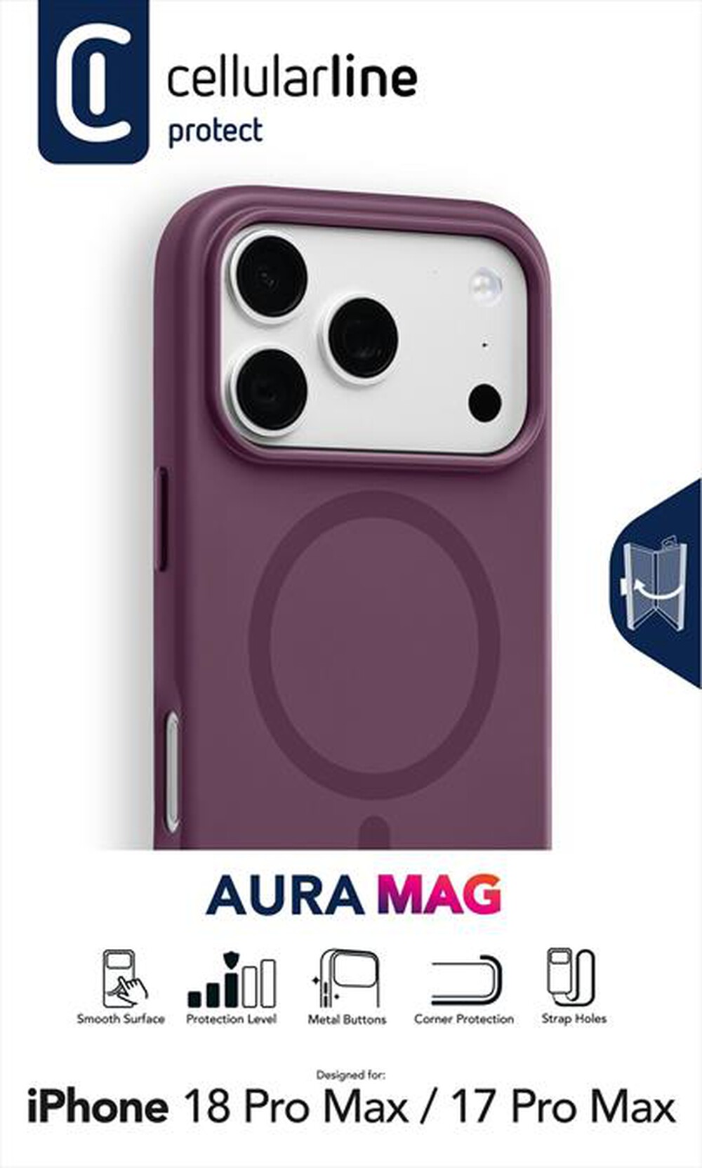 Immagine del prodotto CELLULARLINE - Cover AURA MAG per iPhone 18 Pro Max-Rosa