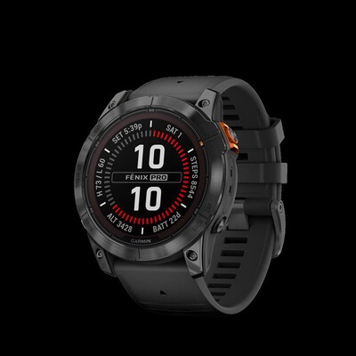 GARMIN - Smartwatch FENIX 7X PRO SOL-SLATE GRAY STL W/BLACK BND