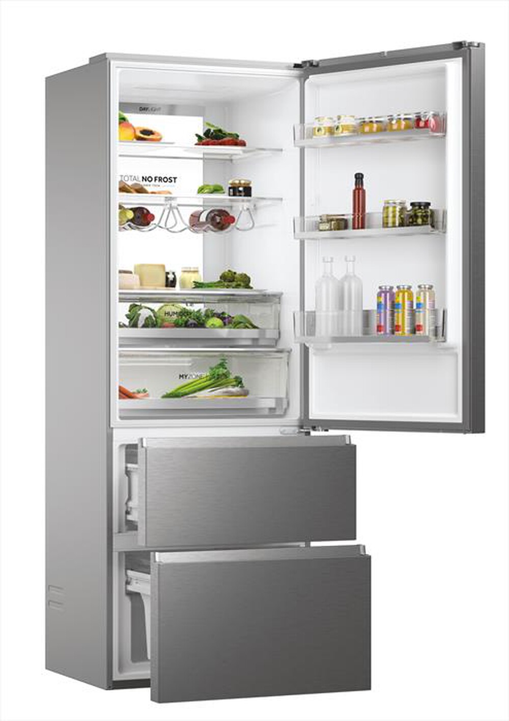 Immagine del prodotto HAIER - Frigorifero combinato HTW7720DNMP Classe D 486 lt-Platino, Stainless steel