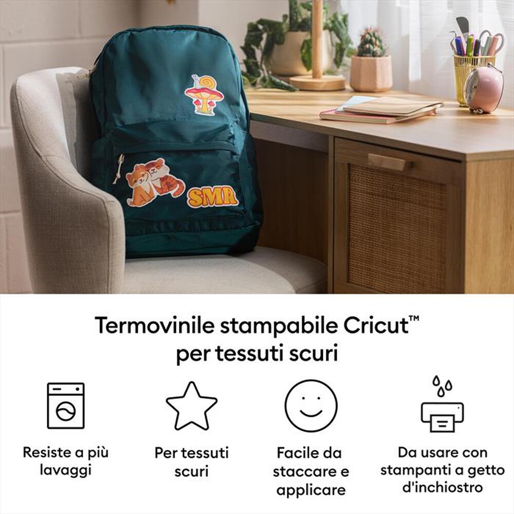 Immagine del prodotto CRICUT - Termoadesivo stampabile per tessuti chiari A4-Bianco