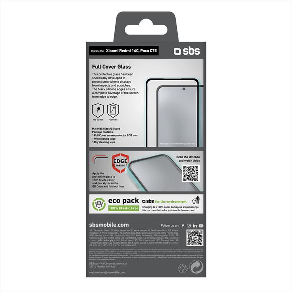 Immagine del prodotto SBS - Screen protector TESCRFCXI14C per Xiaomi 14C-Nero