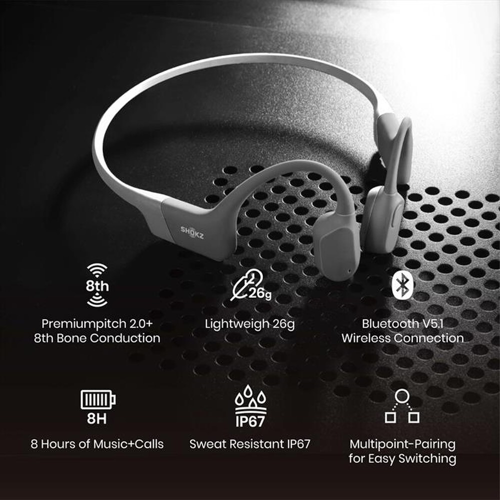 "SHOKZ - Auricolare Bluetooth OPENRUN-Grey"
